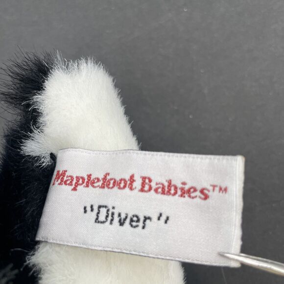 Maplefoot Babies Loon Bird Diver Plush Stuffed Toy Animal House Black White 6" - Picture 10 of 12